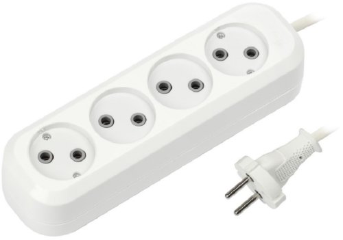 Удлинитель без заземления Smartbuy 4х2,0м 10А 2200Вт белый картинка 